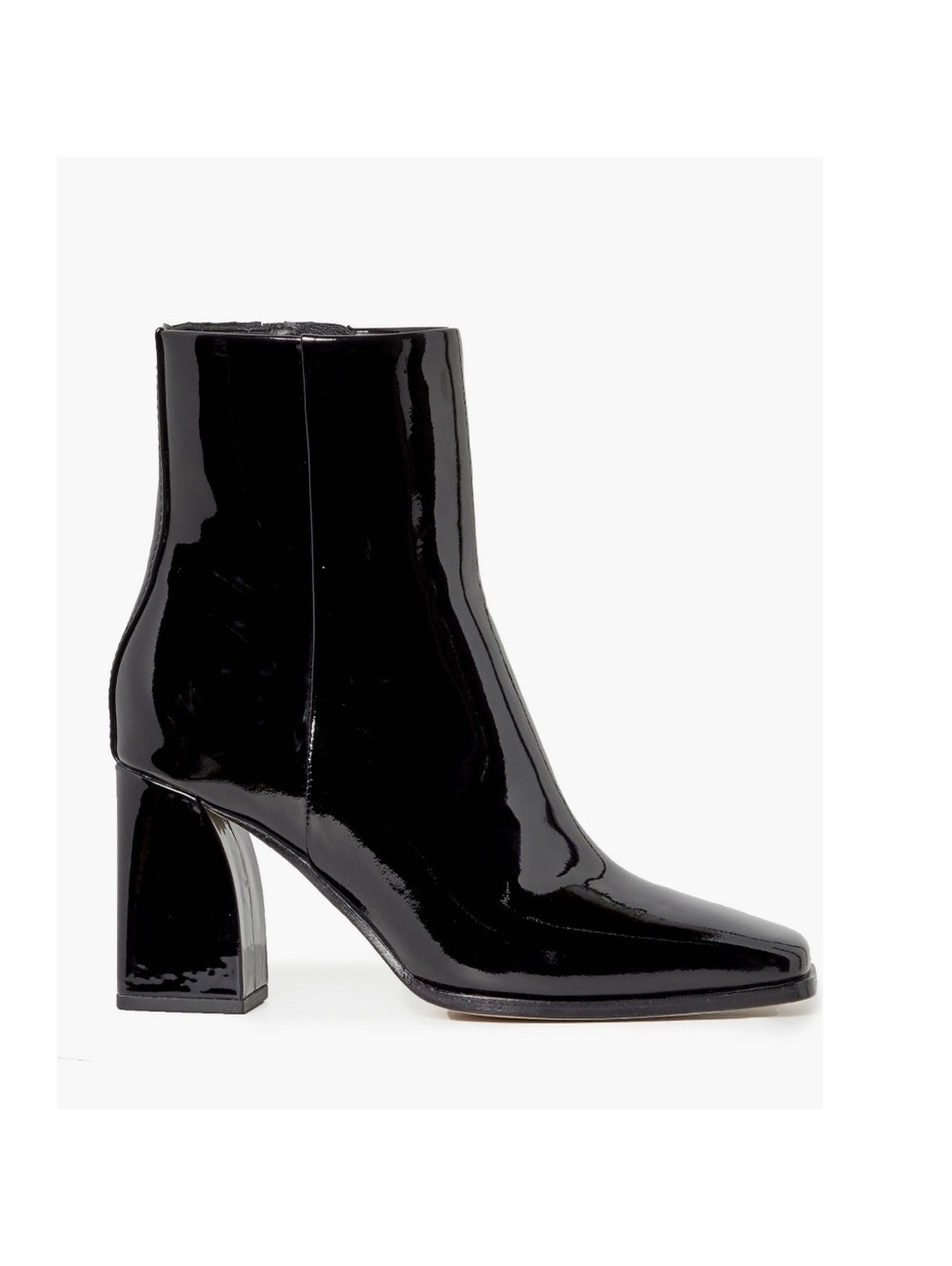 PAIGE Farah Square Toe Bootie in Black Patent Leather Size 7 New in Box $420